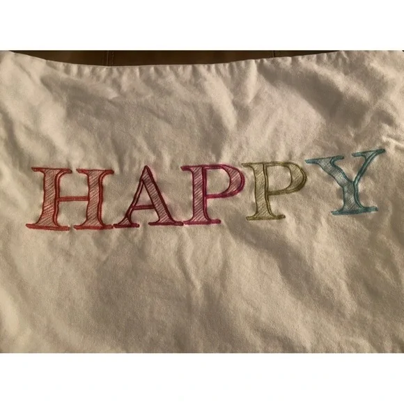 Accent Decorative Pillowcase “Happy” Spell out Fun,  Colorful 19 X 14