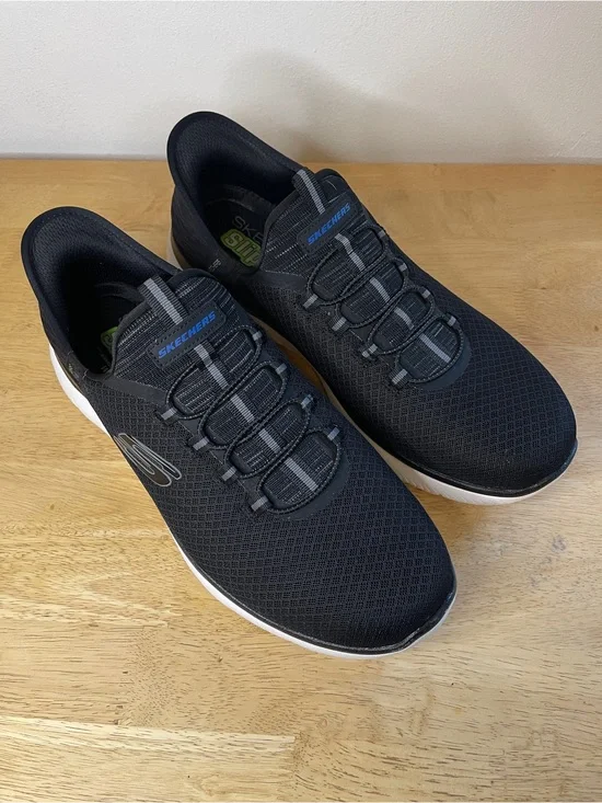 Skechers Mens Summits High Range Slip Ins Black Wide Fit Sneakers Size 11