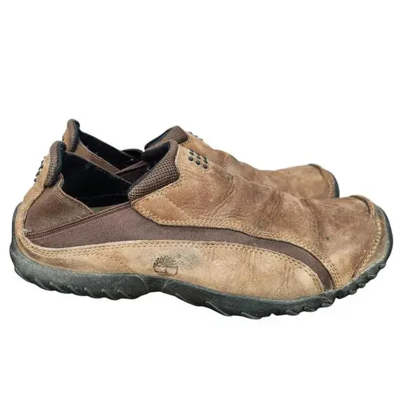 Timberland Shoes Mens 9 M Brown Leather‎ Hiking Slip On Comfort Loafers 88066