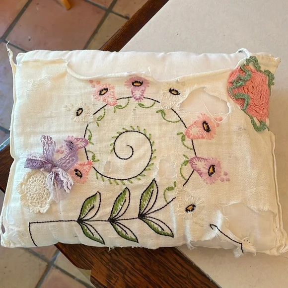 Shabby chic accent pillow