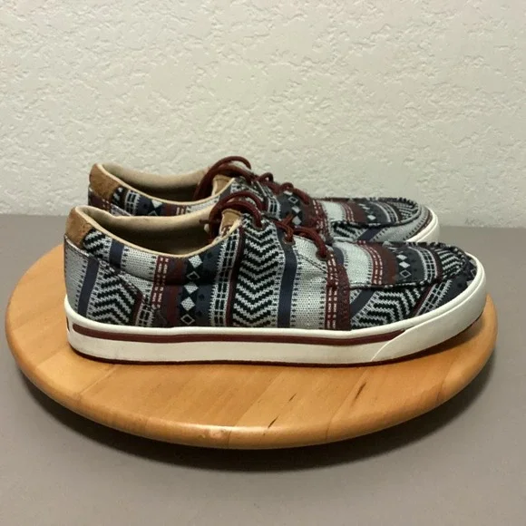 Twisted X Men's Loper  Casual Shoes Size 9 M Aztec Print‎  Gray Maroon