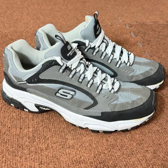 Skechers Sport Energy After Burn Mens‎ 11.5 Charcoal Black Sneaker 51286 CCBK B+