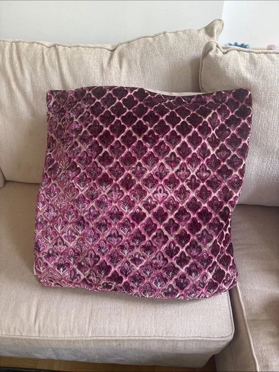 Decorative Velvet Throw Pillow Cover in Jewel-Tone Pink