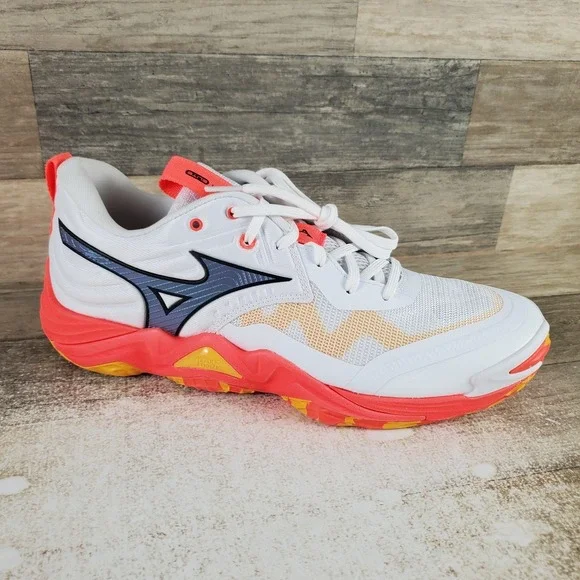 Mizuno Wave Momentum 4 Elite Mens 10.5 White Fiery Cora Sneakers
