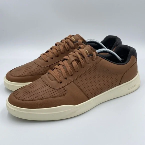 Cole Haan Grand Crosscourt Men's Size 11.5 Brown Leather Perforated Shoes C35816