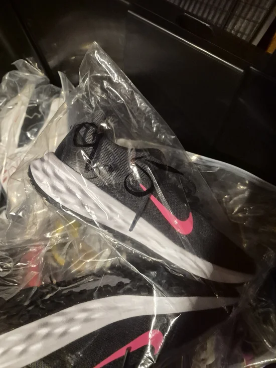 Nike Black Sneakers with Hot Pink Swoosh