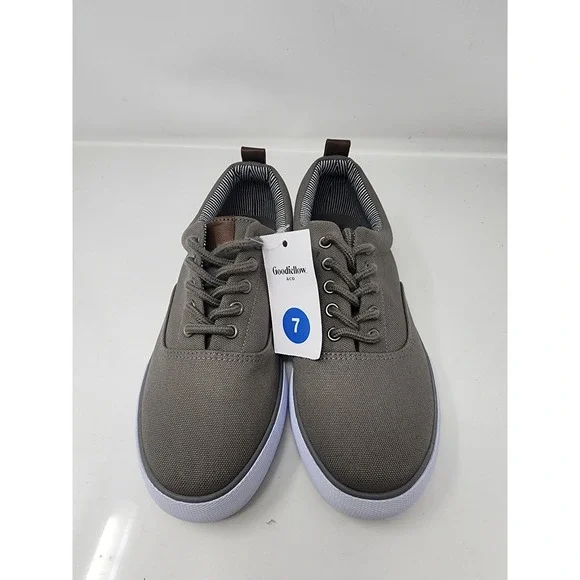 Goodfellow & Co Mens Brady Canvas Sneakers Gray Cotton Casual Size 7