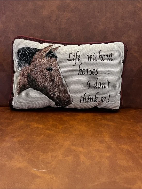 Horse Tapestry Throw Pillow 11x7