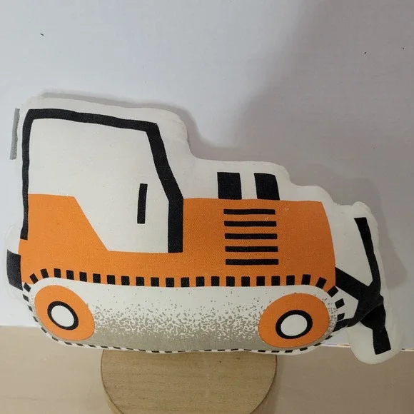 Crate & Kids Land of Nod Construction Bulldozer‎ Decorative Throw Pillow  READ