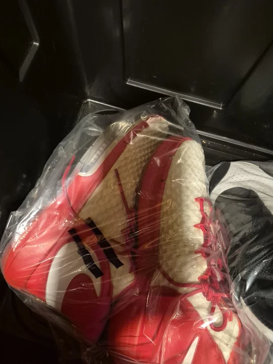 Nike Men’s Red and Cream Indoor Soccer Sneakers