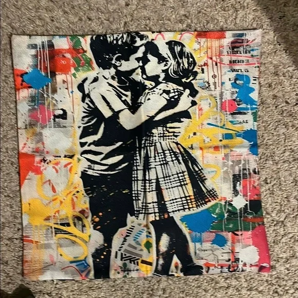 Black white Boy & girl Colorful Graffiti Pillow Covers Square Pillow Case