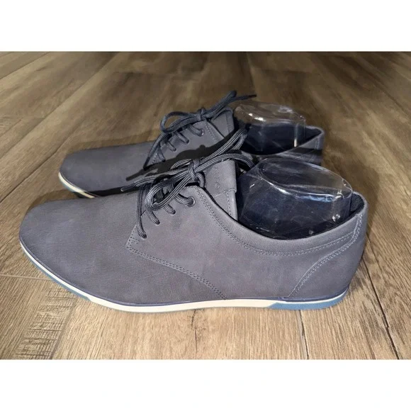 Aldo Mens Navy Blue Textured Lace Up Dress Shoes Sneakers Size 11‎