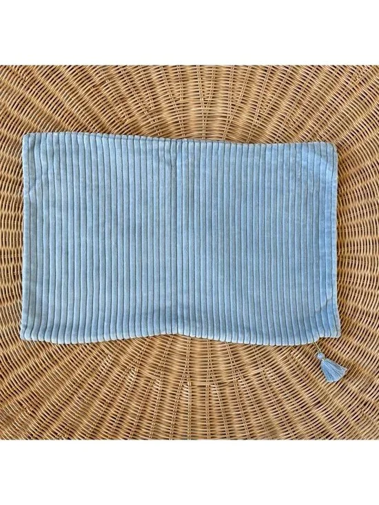 Serena & Lily Corduroy Pillow Cover (Sample/No Tags) (14”x22”)-Coastal Blue