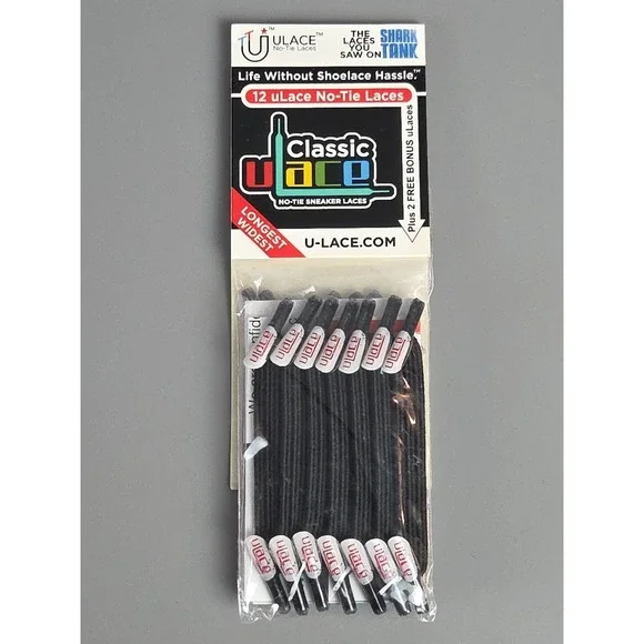 Classic ULace‎ No Tie Sneaker Laces (14) Wide Spaced Eyelets 2.5-4