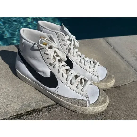 Nike Blazer Mid '77 Vintage White Black Men Sneakers Size 10