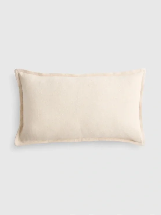 Quince European Linen Flange Edge Pillow Cover Natural 12x20