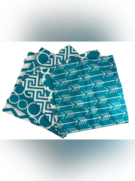 Beach Cottagecore Geometric Set of 5 Pillow Covers NWOT