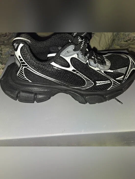 Balenciaga Black and White Athletic Sneakers