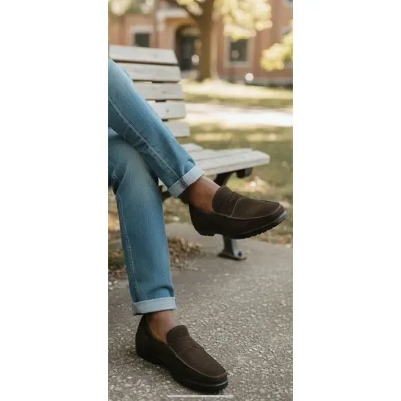 Tod's Suede Driving Penny Loafers, men’s size 10.5