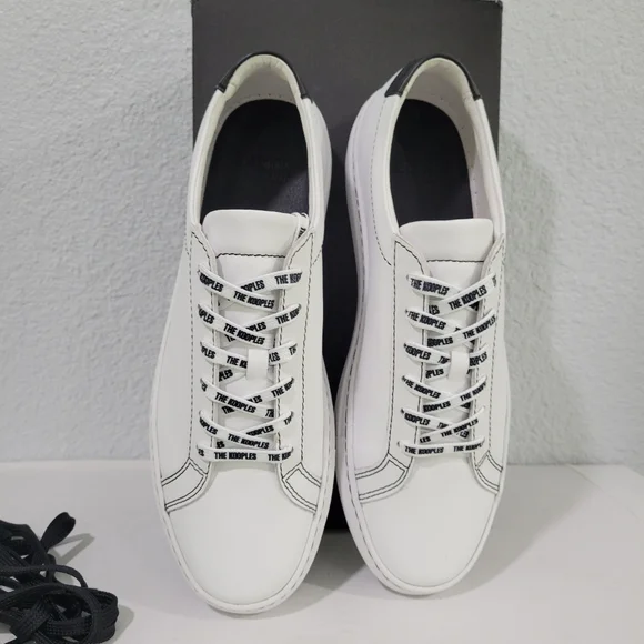 The Kooples Men Low Sneakers White Leather Mens Size 8 /Women 9.5 NEW
