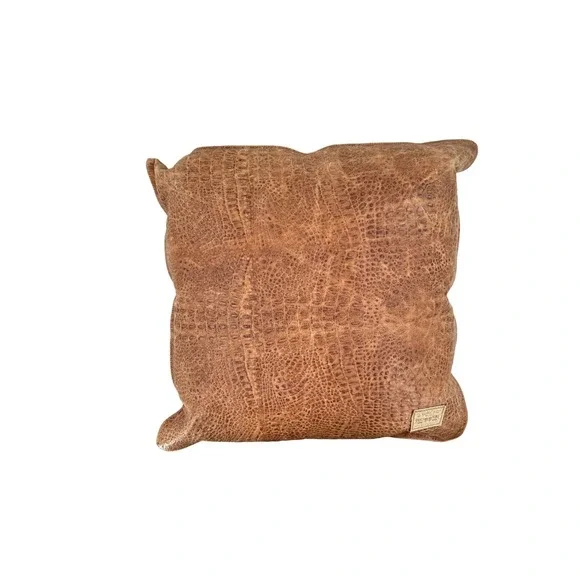 Double D Ranch Home Collection‎ RARE Faux Crocodile Leather Pillow 25x25