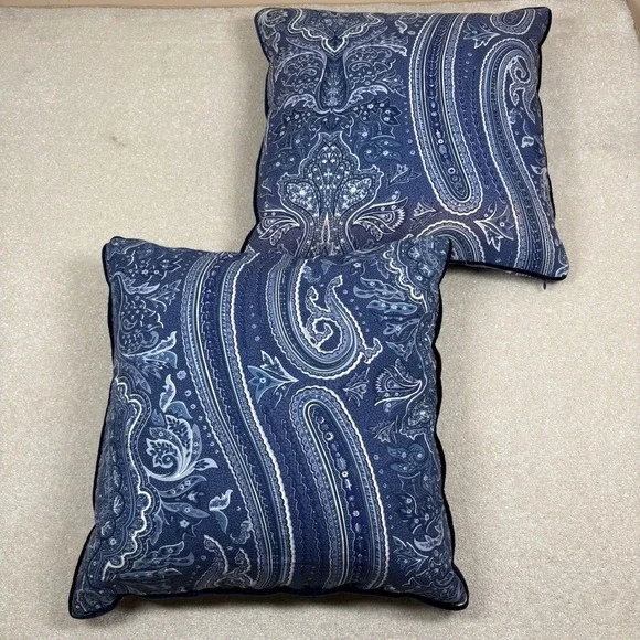 Ralph Lauren Home Blue Paisley Pillow‎ Cover 18x18 Accent Decor