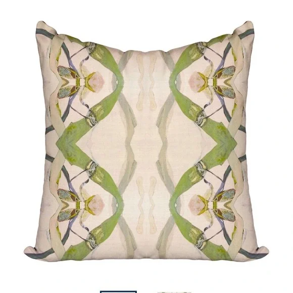 Windy O Connor Green Moth‎ Pillow Throw Accent Botanical 22x22
