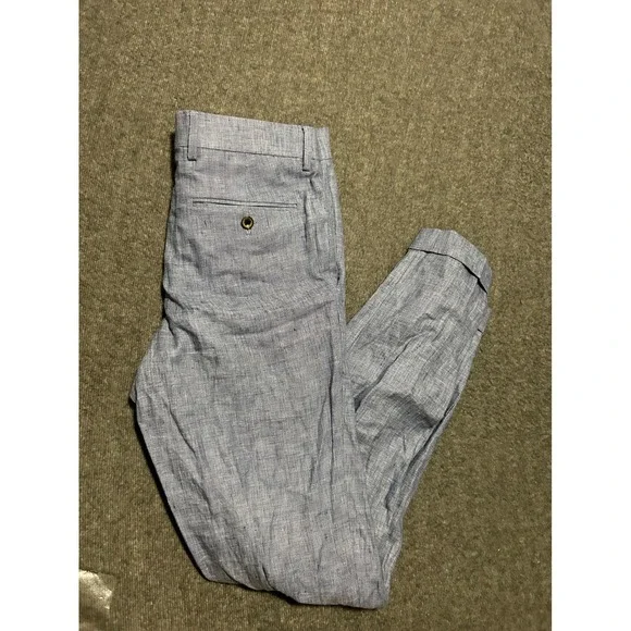Baird mcnutt murano alex fit linen pants cuffed blue mens fit 30X31 (tag 30X32)