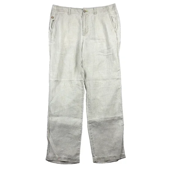Tommy Bahama Pants Mens 34x32 Natural Linen Straight Leg Flowy Preppy Resort