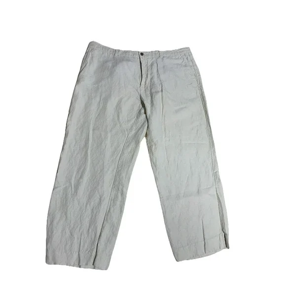 Tommy Bahama Mens Pants‎ Size 40x32  Linen Blend Beige Measure 40x26