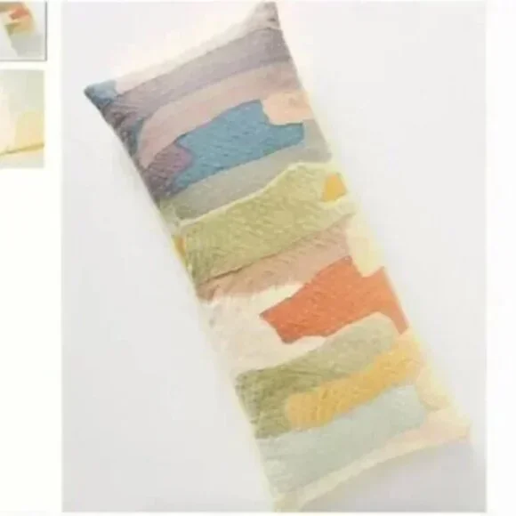 ⭐️ Vivie Patchwork Landscape Boho Farm Geo Peasant Chic Art Deco Rainbow Pillow