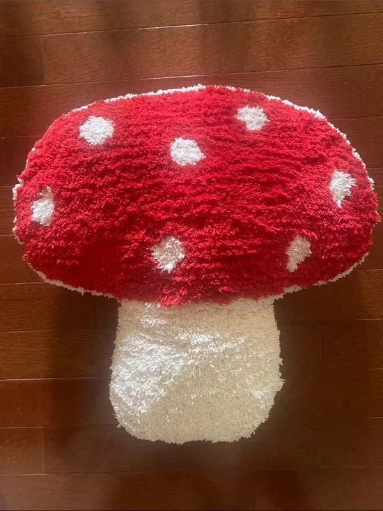 Red Mushroom Throw Pillow