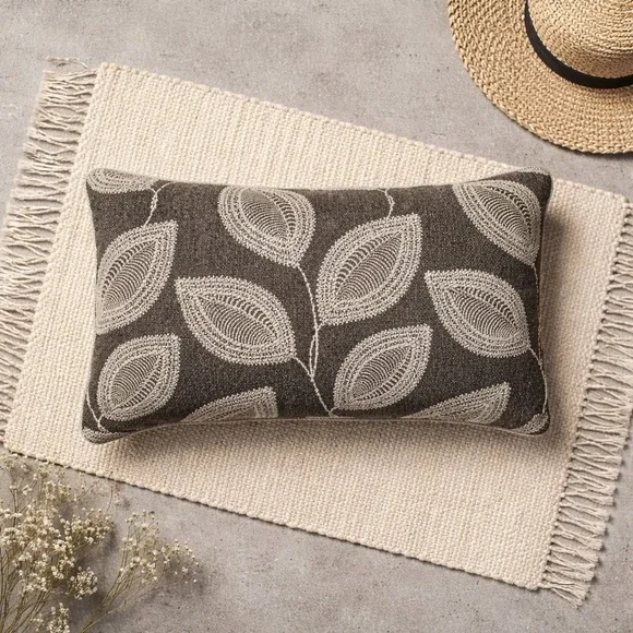 D.V. KAP Home Adril Throw Pillow 14X24 Inch Special Sizing (when flat) Brown Hue