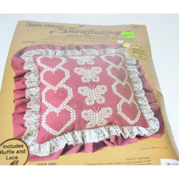 Vtg Creative Moments Pillow Kit 8375 Butterflies 14