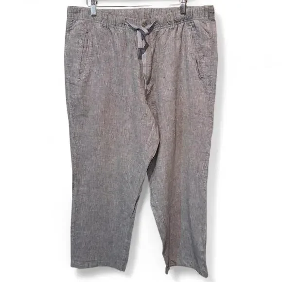 Tasso Elba Linen Blend Gray Summer Trousers Men’s XL Coastal Preppy Wedding