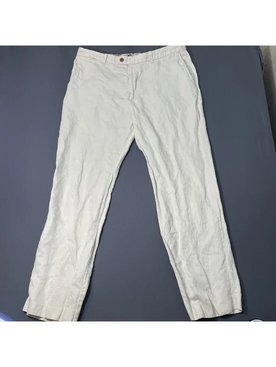 Tommy Bahama Pants Men 38X32 Beige Linen Lyocell Blend Casual Dress Pants *READ*
