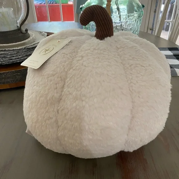 The Prairie by Rachel Ashwell PUMPKIN shaped plush decorative pillow -Brand new!