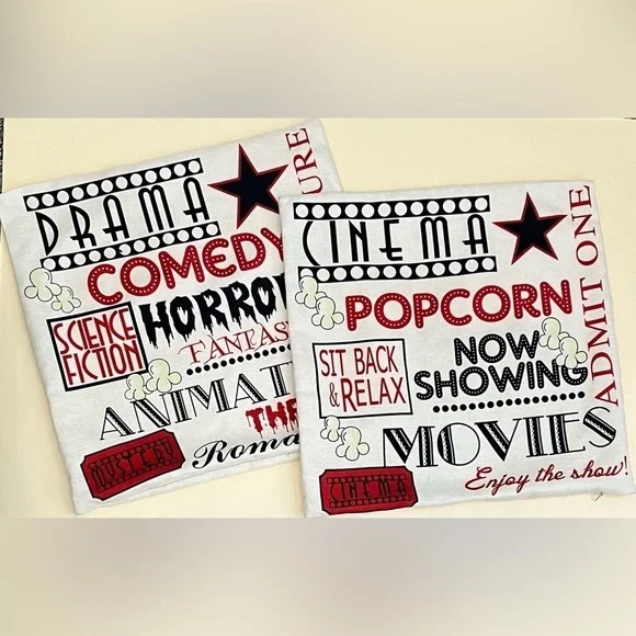 Movie Theater Cinema Throw Pillow Covers