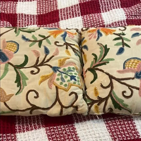 Floral Embroidered vintage pillow