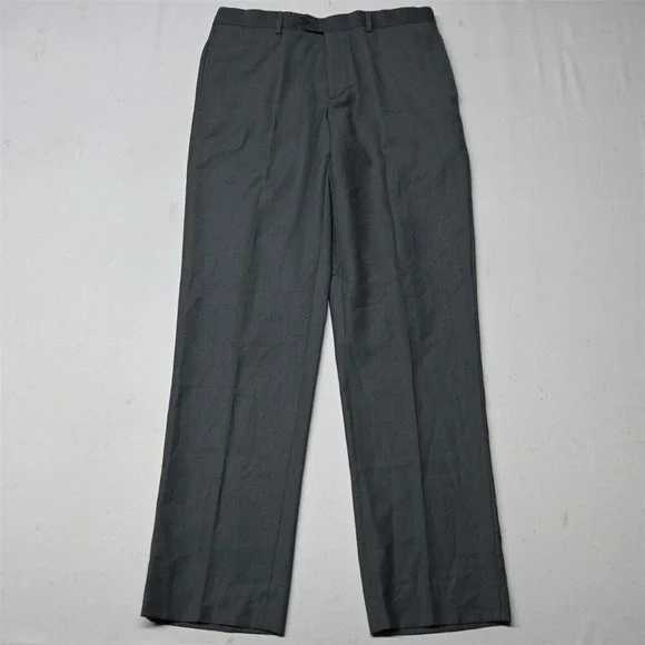 Pronto Uomo 32x32 Gray Flat Front Stretch Straight‎ Mens Dress Pants