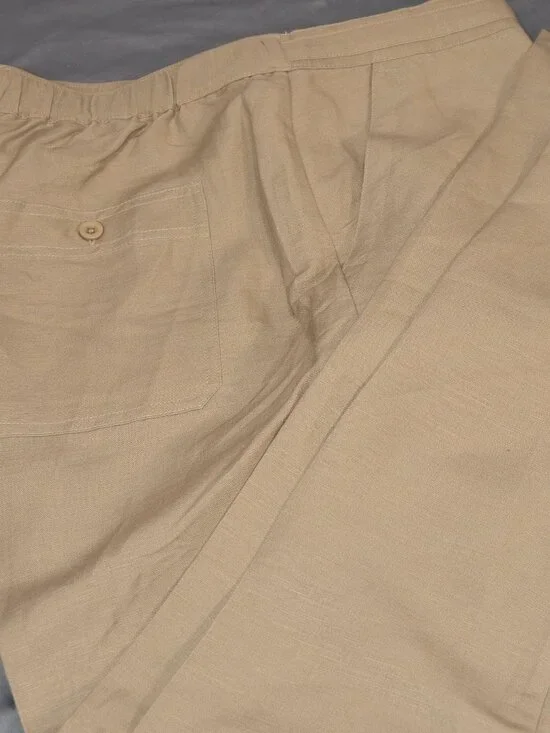 Cubavera Casual Drawstring Pants -- Linen Blend -- Cocoa Size XL
