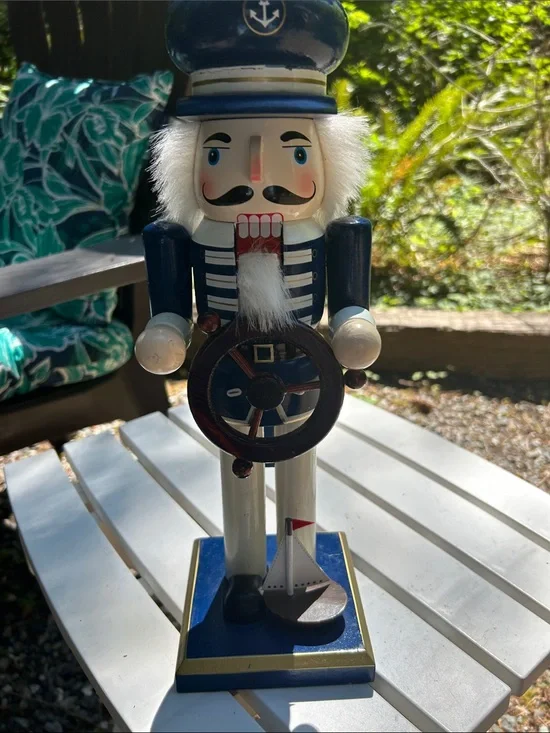 Target Navy and White Nautical Captain Nutcracker Figurine
