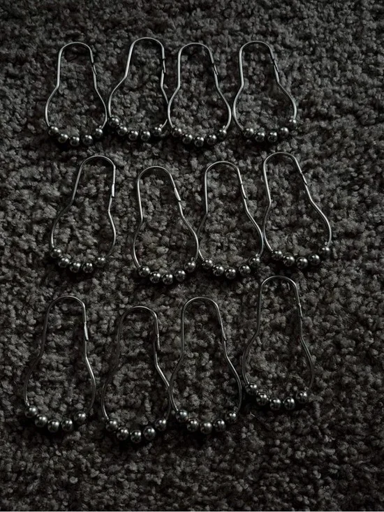 Target Silver Metal Shower Curtain Hooks with Bead Accents - 12 Pack