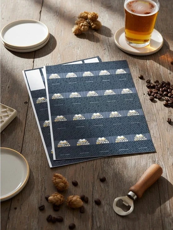 30 year old birthday Navy Sticker Sheets with Gold Logo Accents