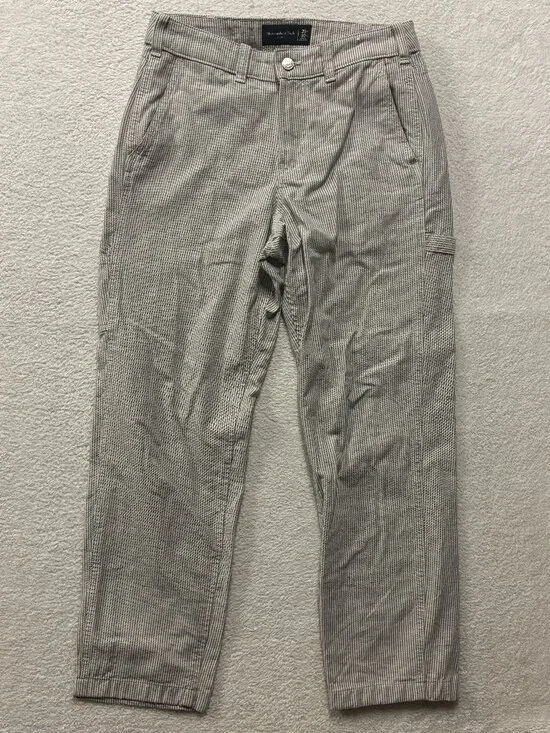 Abercrombie & Fitch Loose Carpenter Pants Mens 29x30 Striped Hickory Seersucker