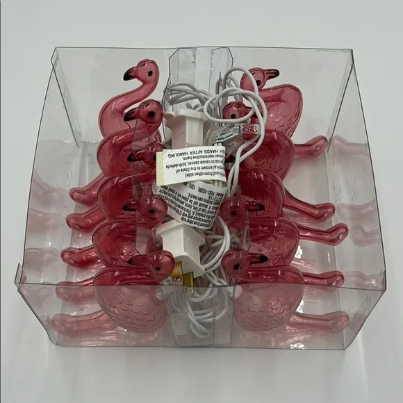 Target Pink Flamingo String Lights 10pcs Plug In New in box