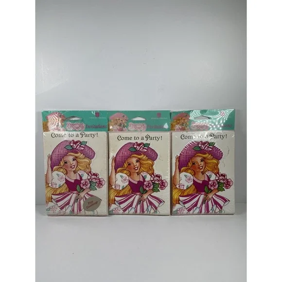 Vtg 1992 Peppermint Rose American Greetings Party Lot 24 Invitations‎ Envelopes