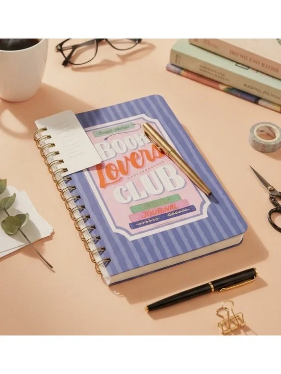 Book Lovers Club Reading Journal Spiral Notebook