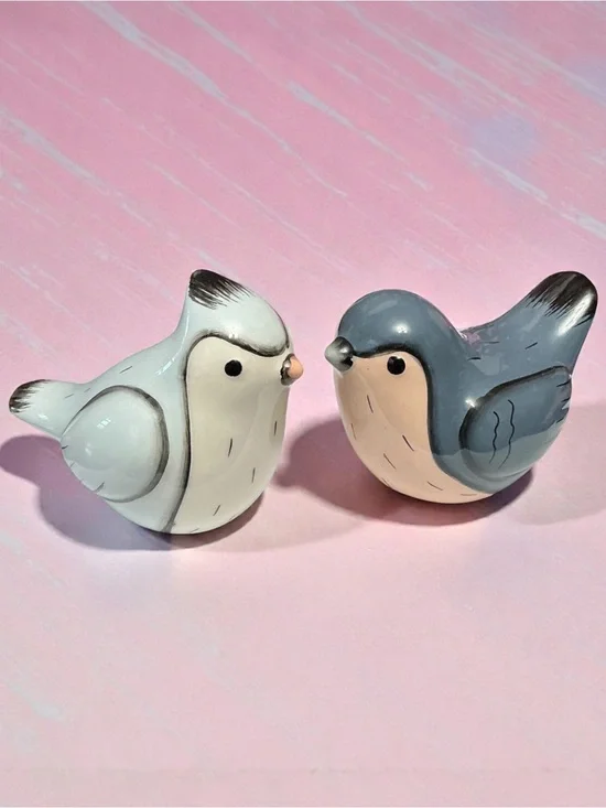 Target Ceramic Bird Figurine Pair in Blue & Cream