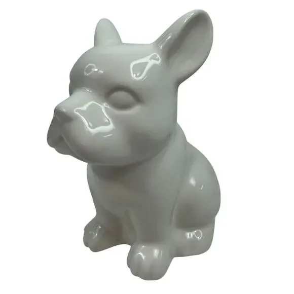 French Frenchie Bulldog White Ceramic Night Light Electric Lamp‎ 7” Target Dog